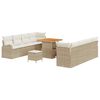 vidaXL Ensemble de canap&eacute; de jardin 11 pc Beige polyrotin
