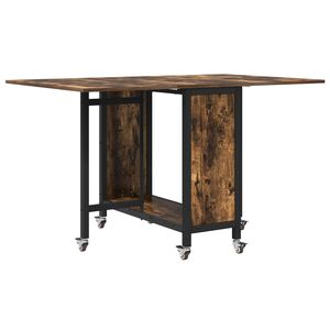 vidaXL Table &agrave; manger pliante avec roulettes 130 x 80 x 76,5 cm