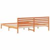 vidaXL Cadre de lit avec t&ecirc;te de lit Brun cire 200 x 220 cm Pin massif