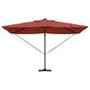 vidaXL Parasol Roma à Bras Déporté Rouge et Noir 352 x 251 x 265 cm