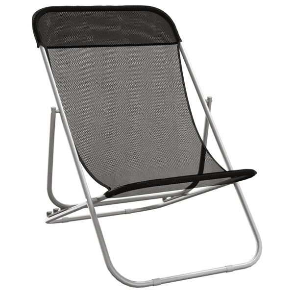 vidaXL Chaises plage pliantes lot de 2 textilène acier enduit poudre