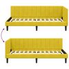 vidaXL Cadre de lit d'angle Jaune 90 cm x 190 cm Velours