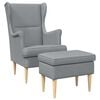 vidaXL Fauteuil avec pouf 2 pc Gris clair Tissu