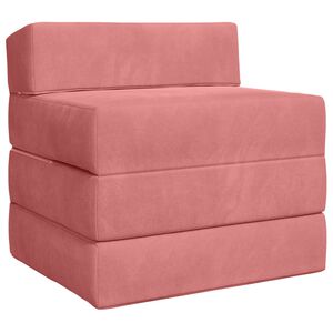 vidaXL Canap&eacute;-lit pliable Rose 200 x 70 x 15 cm Velours