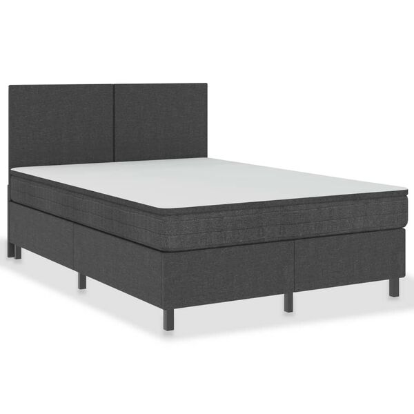 vidaXL Sommier &agrave; lattes de lit Gris fonc&eacute; Tissu 160x200 cm