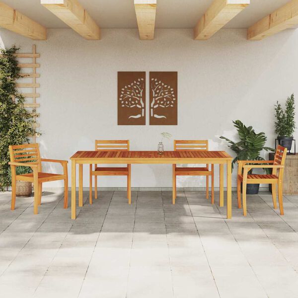 vidaXL Ensemble de salle &agrave; manger pour jardin 7 pcs Marron