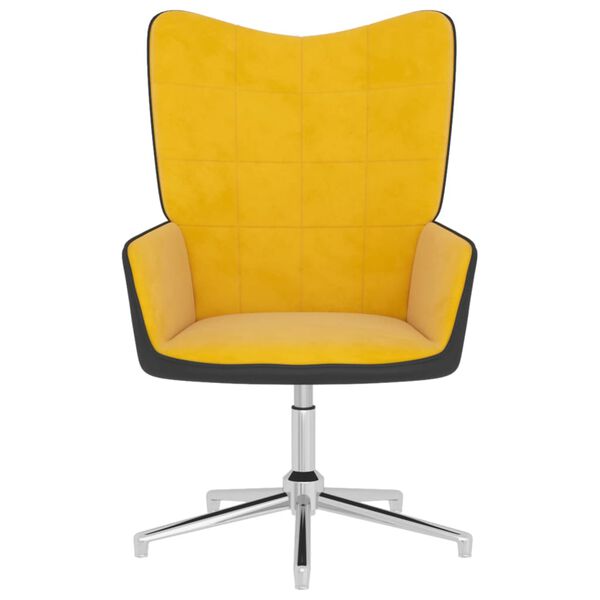 vidaXL Chaise de relaxation Jaune moutarde Velours et PVC