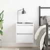vidaXL Table de chevet murale blanc 38x34x40 cm