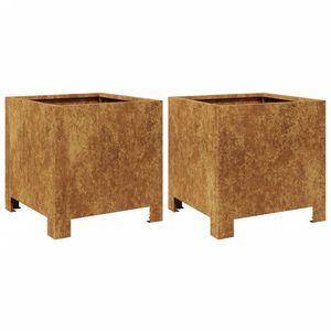 vidaXL Jardini&egrave;res 2 pcs 30x30x30 cm acier r&eacute;sistant aux intemp&eacute;ries