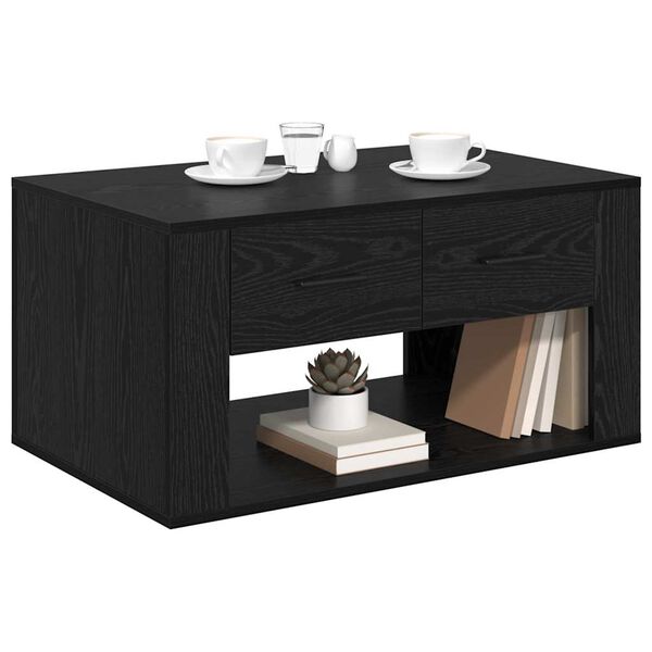vidaXL Table basse Ch&ecirc;ne noir 80 x 50 x 40 cm Bois d'ing&eacute;nierie