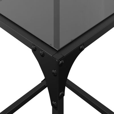 vidaXL Table basse avec dessus en verre noir 30x30x40 cm acier