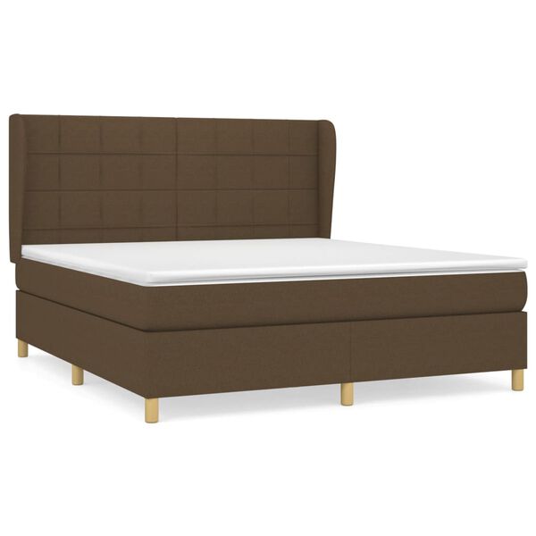 vidaXL Sommier &agrave; lattes de lit avec matelas Marron fonc&eacute; 160x200 cm