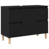 vidaXL Ensemble de mobilier de salle de bain 3 pcs Ch&ecirc;ne noir