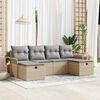 vidaXL Ensemble de canap&eacute; de jardin 6 pcs Beige et Gris clair