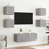 vidaXL Unit&eacute;s murales TV avec LED 6 pcs gris sonoma bois d'ing&eacute;nierie