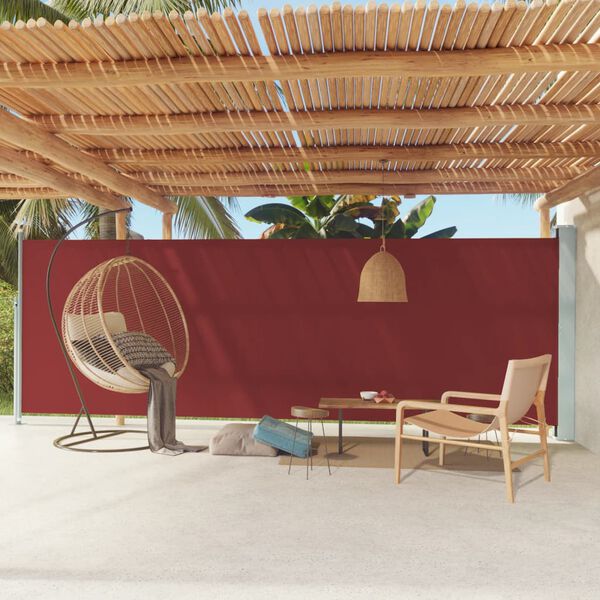 vidaXL Auvent lat&eacute;ral r&eacute;tractable de patio 180x600 cm Rouge