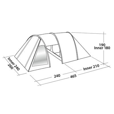 Easy Camp Tente tunnel Galaxy 400 4 places Gris acier et bleu