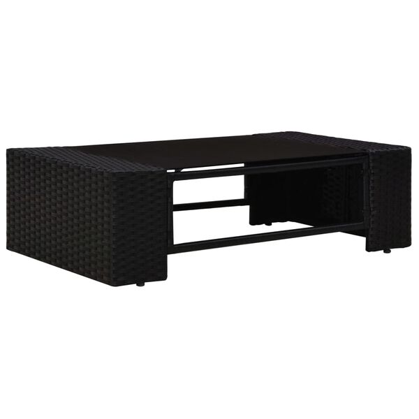 vidaXL Salon de jardin 7 pcs R&eacute;sine tress&eacute;e Noir