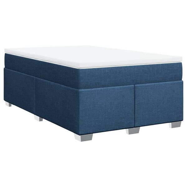 vidaXL Sommier &agrave; lattes de lit avec matelas Bleu 120x200 cm Tissu