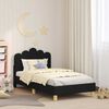 vidaXL Cadre de lit pour enfants avec t&ecirc;te de lit Noir 80 x 160 cm