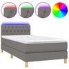 vidaXL Sommier &agrave; lattes de lit et matelas et LED Gris fonc&eacute; 100x200 cm