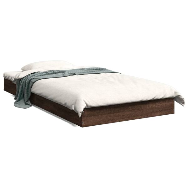 vidaXL Cadre de lit sans matelas ch&ecirc;ne marron 100x200 cm