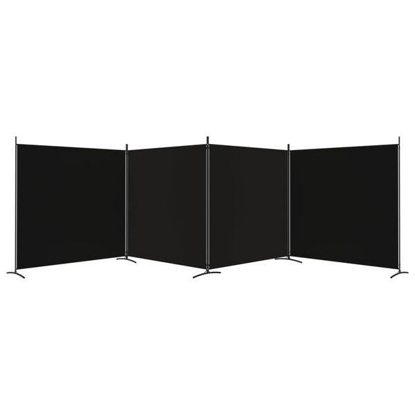 vidaXL Cloison de séparation 4 panneaux Noir 698x180 cm Tissu