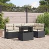 vidaXL Ensemble de canap&eacute; de jardin 6 pcs Noir Poly rotin