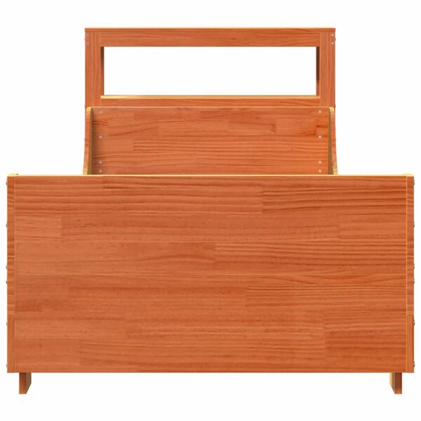 vidaXL Cadre de lit sans matelas cire marron 75x190 cm bois pin massif