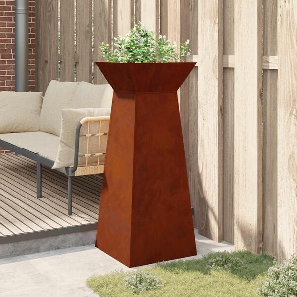 vidaXL Jardini&egrave;re &agrave; pilier Argent 40 x 40 x 100 cm