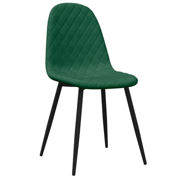 vidaXL Chaises &agrave; manger lot de 4 Vert fonc&eacute; Velours