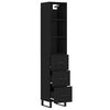 vidaXL Buffet haut Noir 34,5x34x180 cm Bois d'ing&eacute;nierie