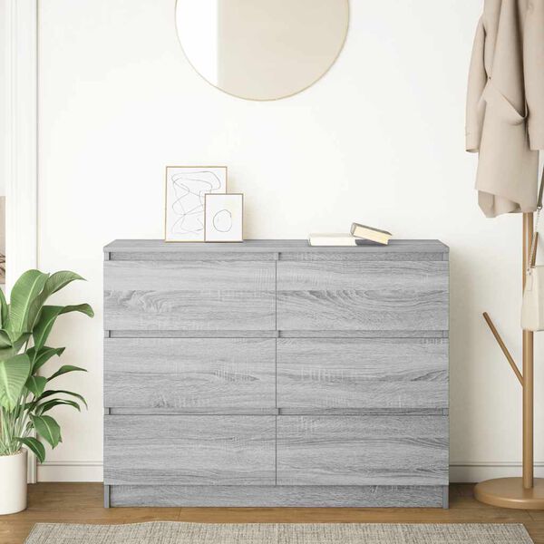 vidaXL Buffet sonoma gris 100x35x76 cm bois d'ing&eacute;nierie