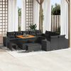 vidaXL Ensemble de canap&eacute; de jardin avec coussin 13 pcs Noir polyrotin