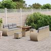 vidaXL Ensemble de canap&eacute; de jardin avec coussin 9 pcs Beige polyrotin