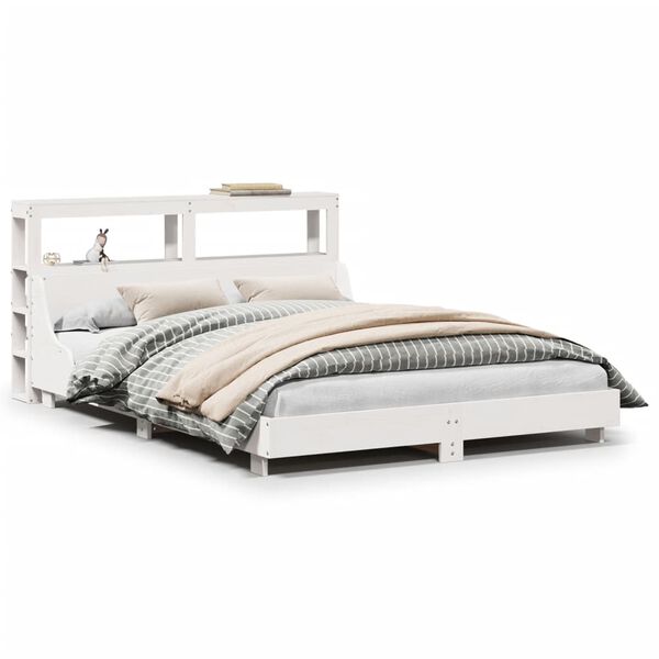 vidaXL Cadre de lit sans matelas blanc 140x200 cm bois de pin massif