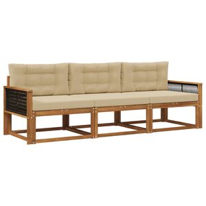 vidaXL Ensemble de canap&eacute;s d'ext&eacute;rieur 3 pc Naturel et Beige