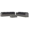 vidaXL Salon de jardin 9 pcs avec coussins R&eacute;sine tress&eacute;e Gris