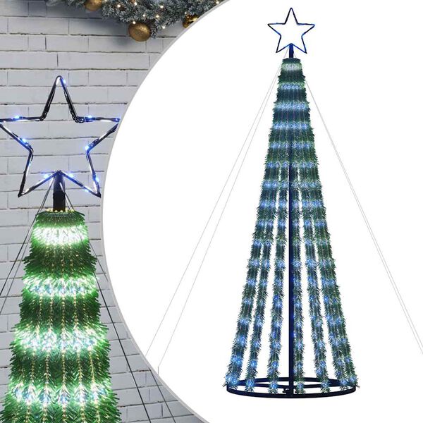vidaXL Sapin de Noël à LED 275 LED bleu 180 cm