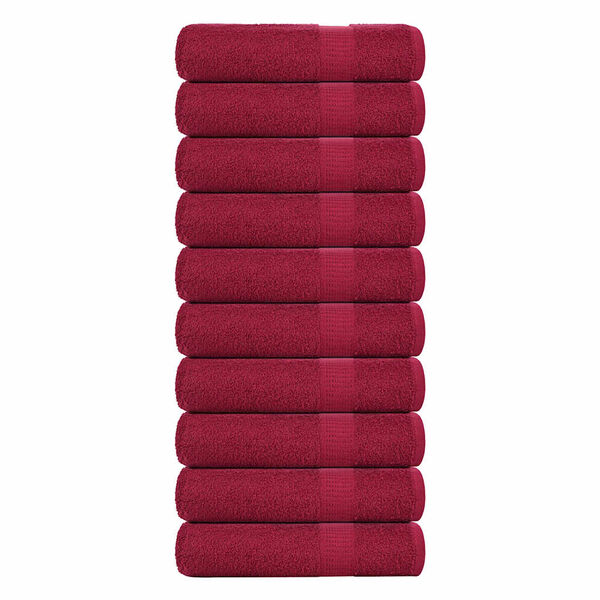 vidaXL Serviettes de douche FROGN 10 pcs bordeaux 70x140cm 360 g/m²
