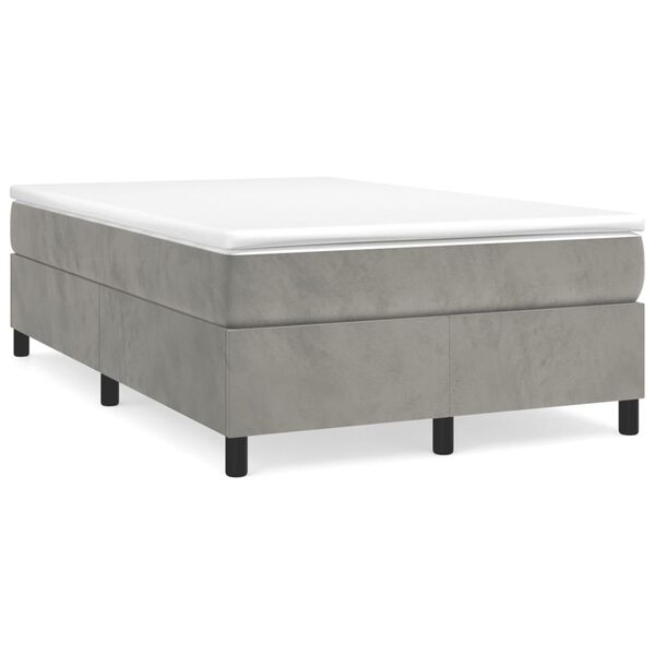 vidaXL Sommier &agrave; lattes de lit et matelas Gris clair 120x200cm Velours