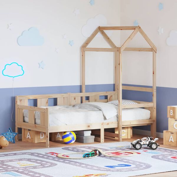 vidaXL Lit de jour avec toit sans matelas 80x200 cm bois massif