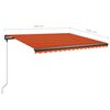 vidaXL Auvent manuel r&eacute;tractable avec LED 450x350 cm Orange et marron