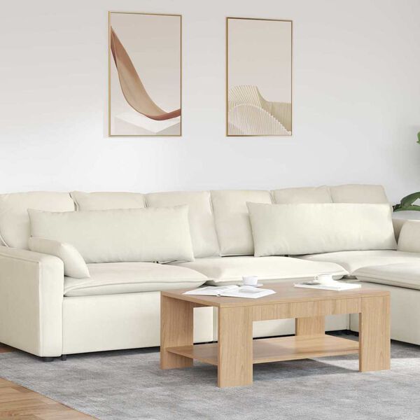 vidaXL Coussins de canap&eacute; 2 pcs Cr&egrave;me 120 x 40 cm