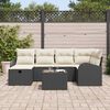 vidaXL Ensemble de canap&eacute; de jardin avec coussin 7 pcs Noir Poly rotin