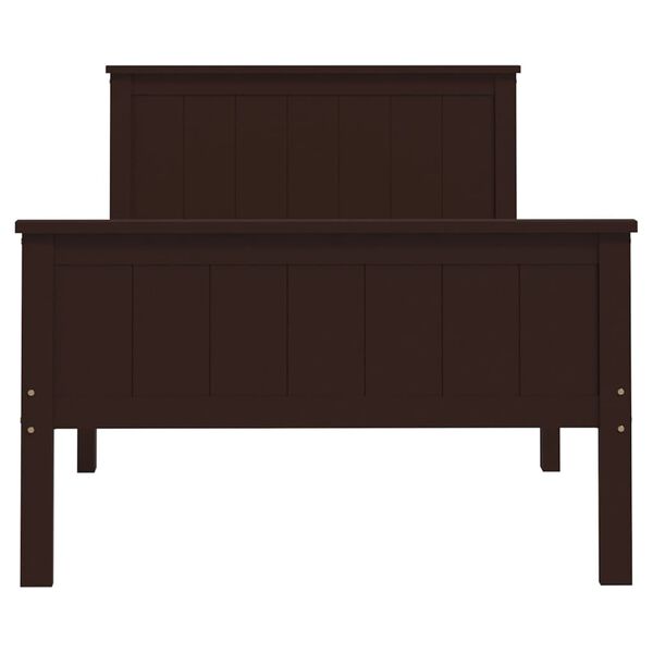 vidaXL Cadre de lit sans matelas marron fonc&eacute; pin massif 100x200 cm