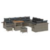 vidaXL Ensemble de canap&eacute; de jardin 13 pcs Gris polyrotin