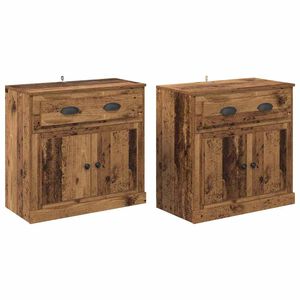 vidaXL Buffets 2 pcs Bois Ancien 70 x 35,5 x 67,5 cm Bois d'ing&eacute;nierie