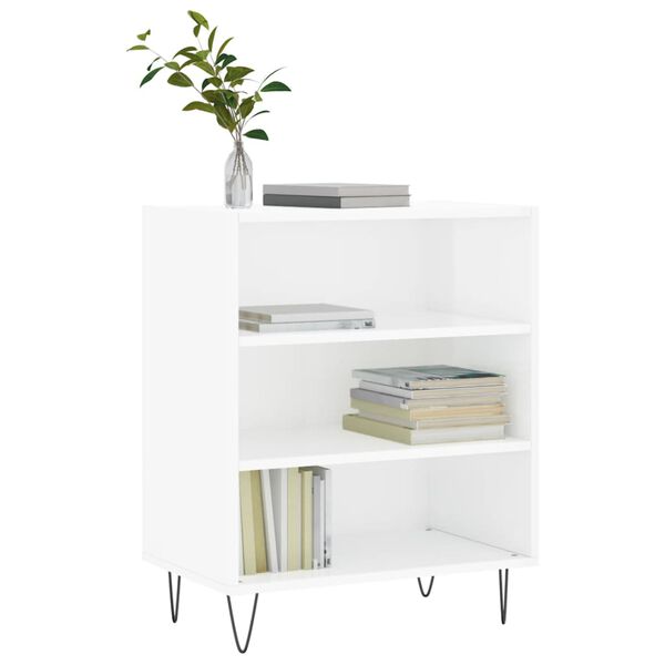 vidaXL Buffet blanc brillant 57x35x70 cm bois d'ing&eacute;nierie