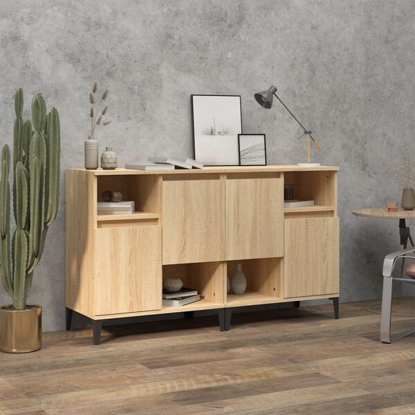 vidaXL Buffets 2 pcs chêne sonoma 60x35x70 cm bois d'ingénierie
